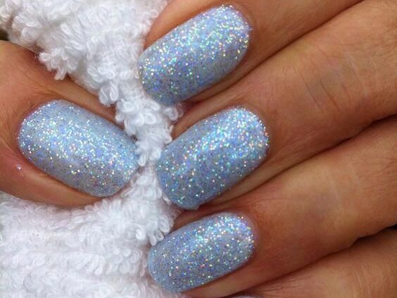 arctic blue winter nails