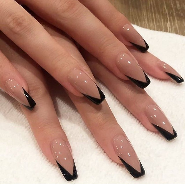 classy black nail art