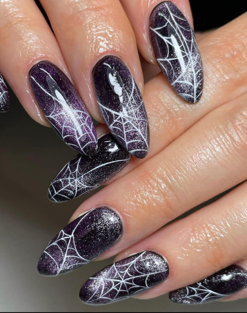 black halloween nail designs