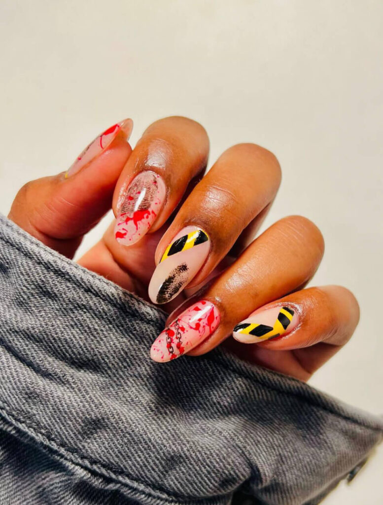 elegant halloween nails