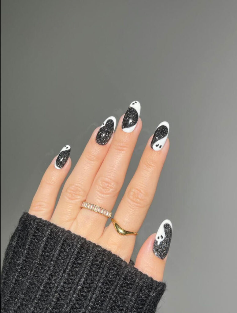 halloween dip nails