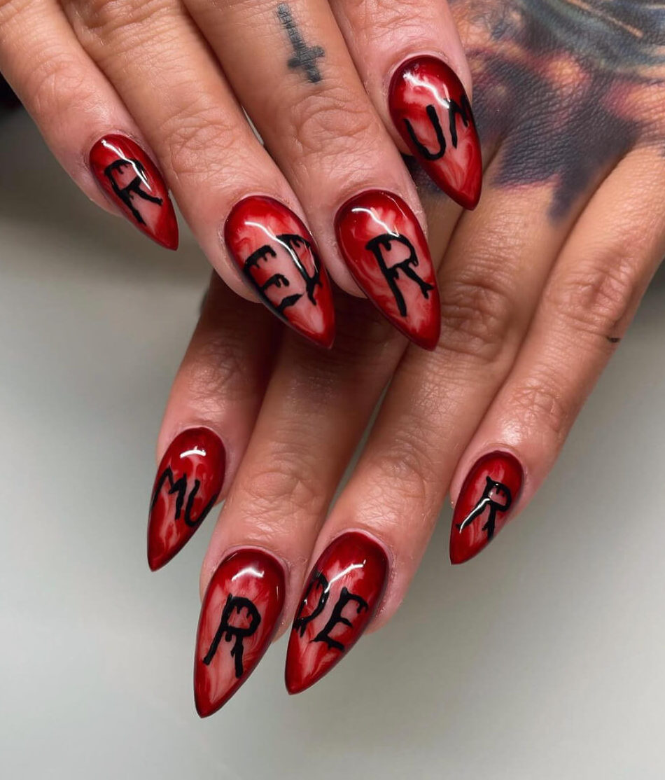 halloween nails black easy