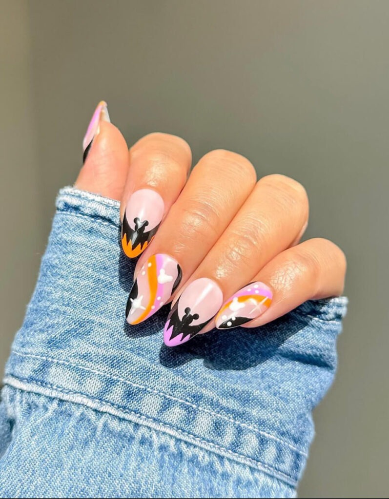 orange halloween nails