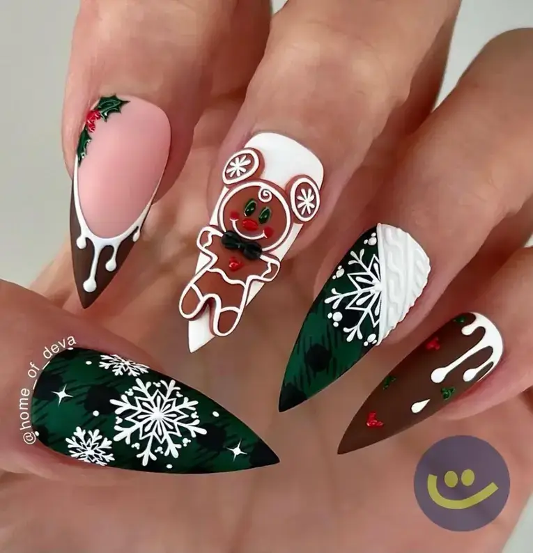 almond christmas nails