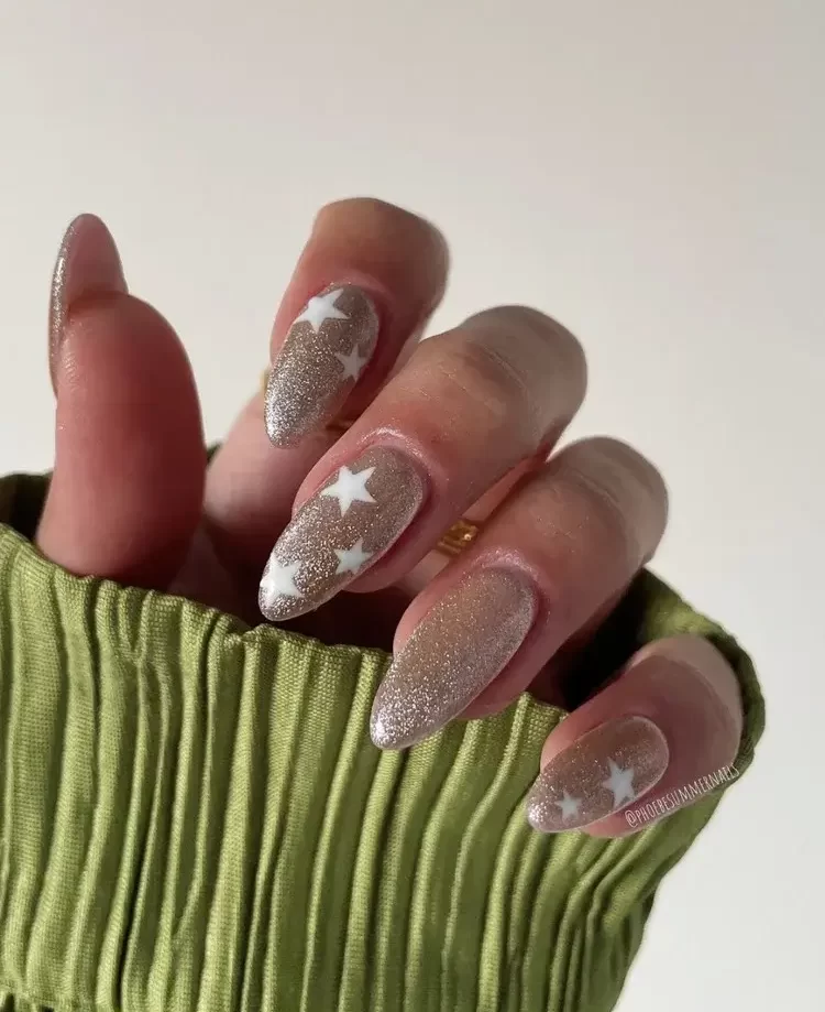 new years nails oval