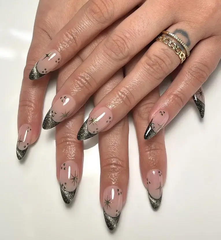 new years eve nails chrome