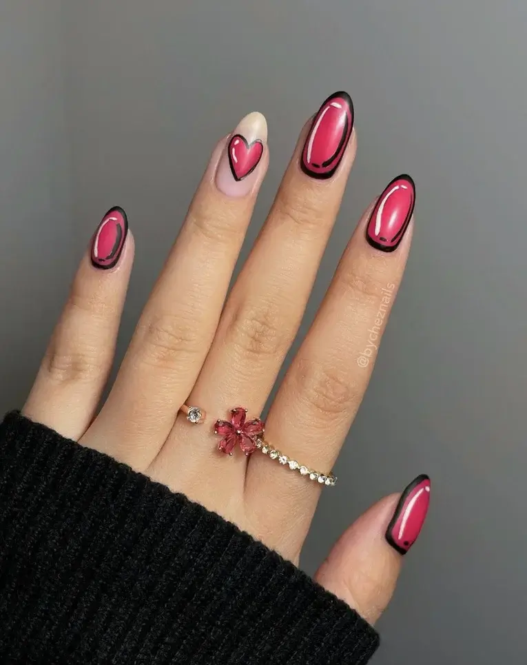 short valentines day nails