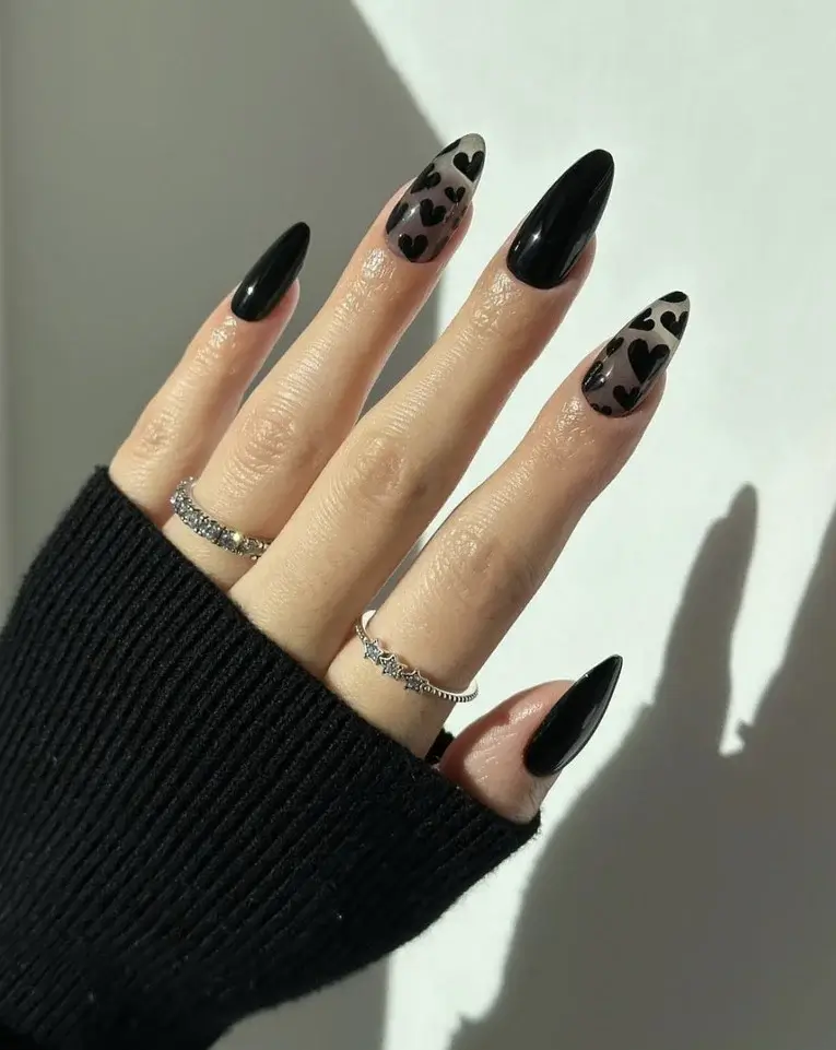 almond valentines nails