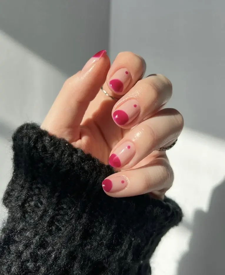 valentine dip nails