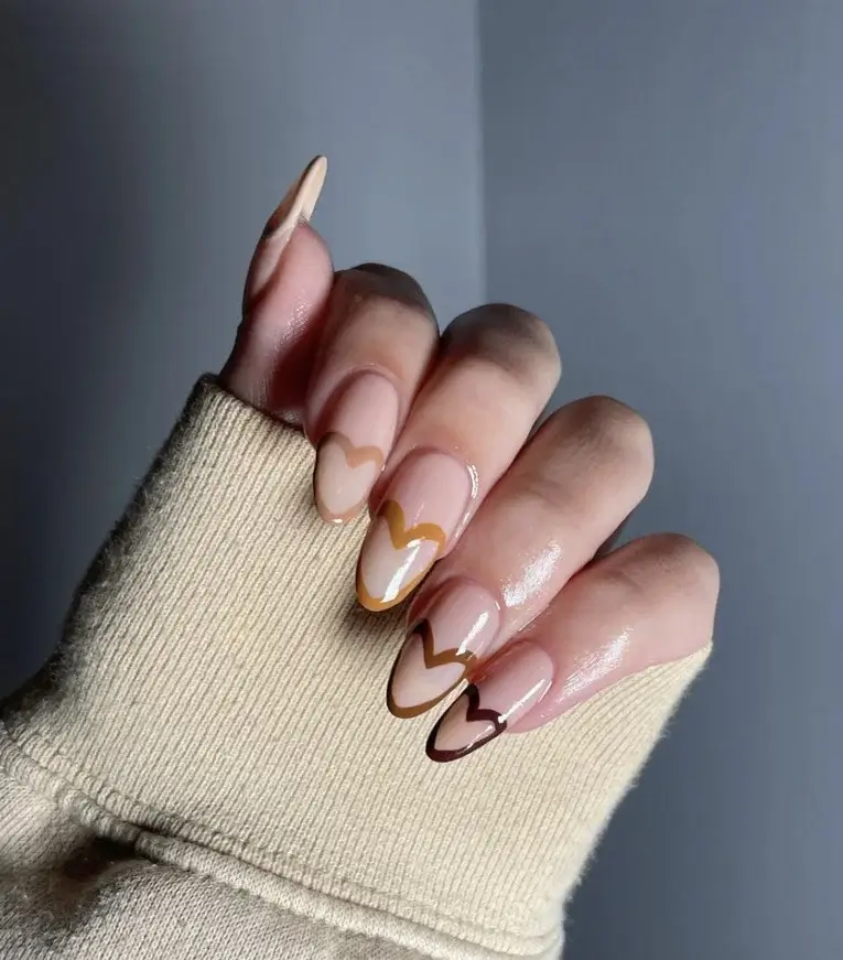 square valentine nails